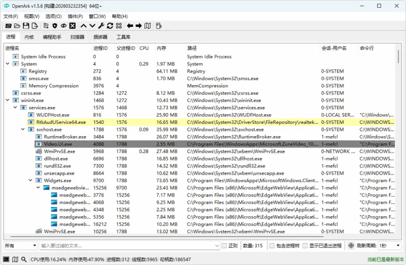 开源恶意程序对抗工具 | OpenArk（v1.5.6）-软件工具箱
