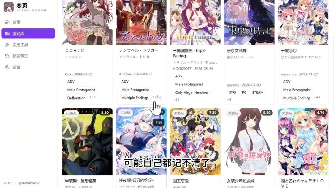 Galgame 收藏管理与游玩记录工具 | 353期-CloyPage-软件工具箱